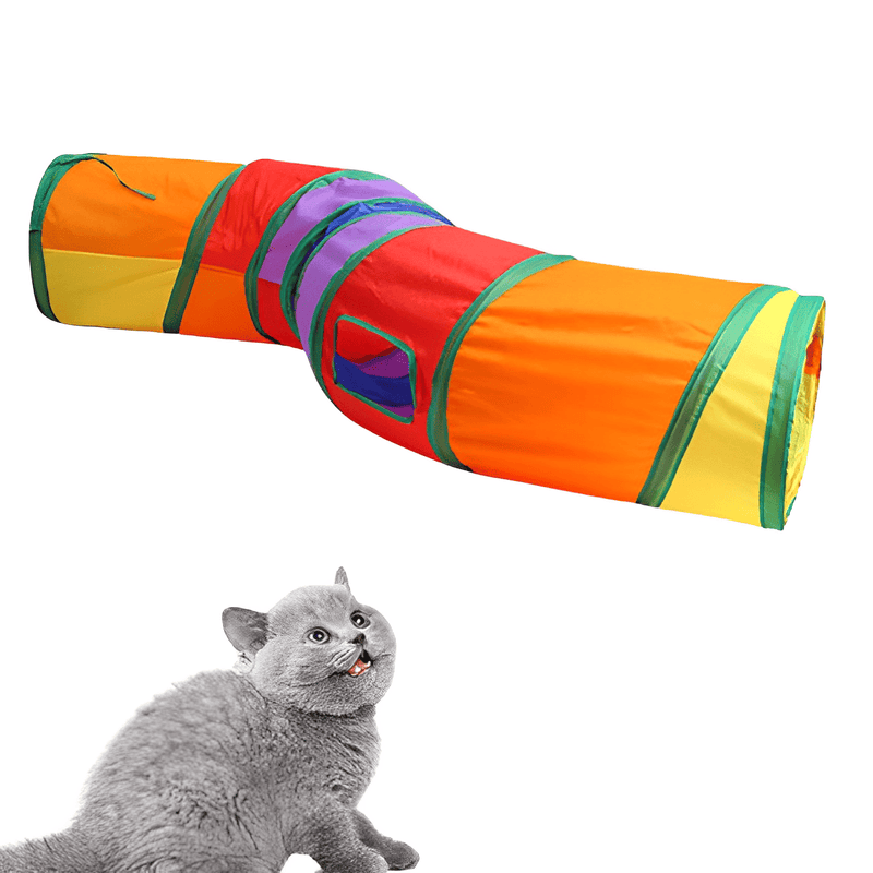 Túnel Colorido Para Gatos - Labirinto Brinquedo Interativo Pet