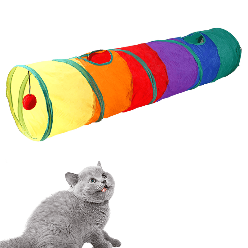 Túnel Colorido Para Gatos - Labirinto Brinquedo Interativo Pet