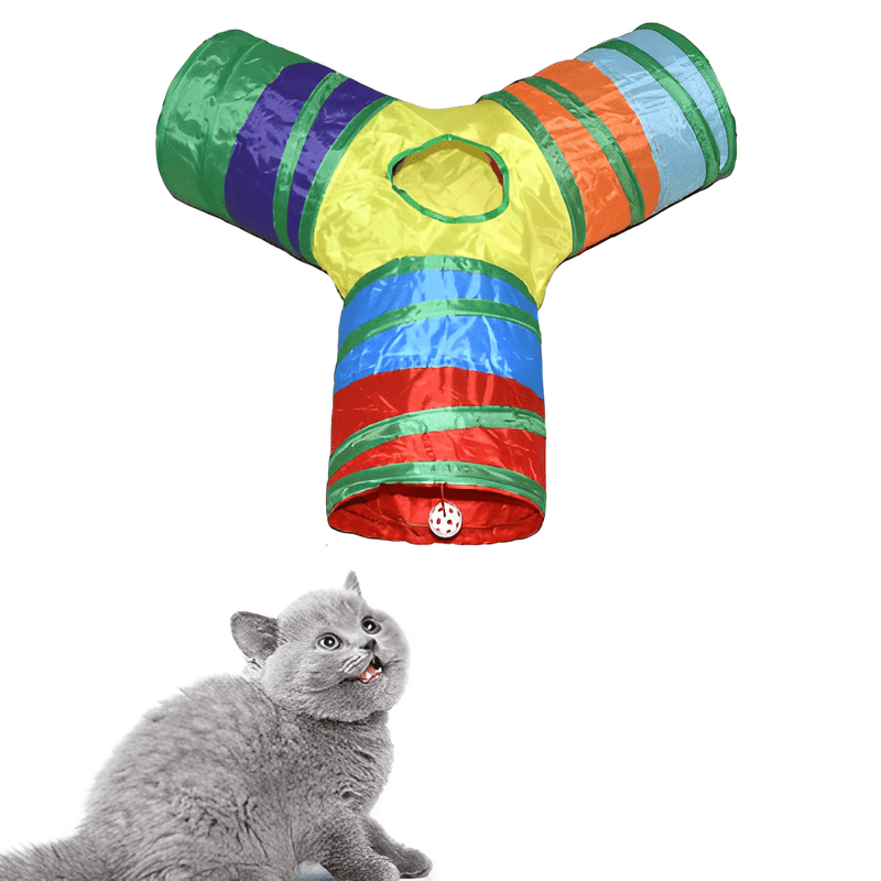 Túnel Colorido Para Gatos - Labirinto Brinquedo Interativo Pet