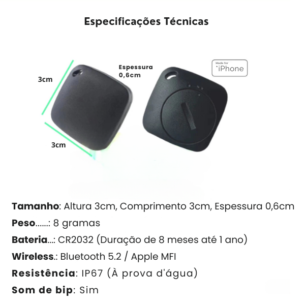 Rastreador PET para iPhone Alcance ilimitado MFI GPS iOS