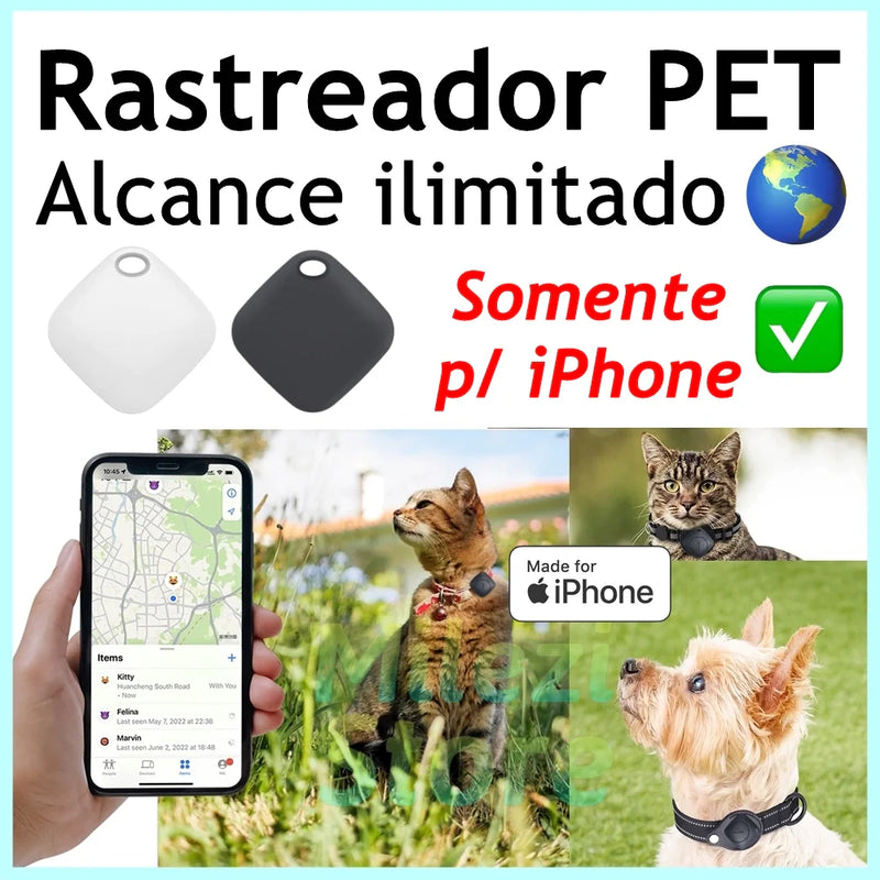 Rastreador PET para iPhone Alcance ilimitado MFI GPS iOS