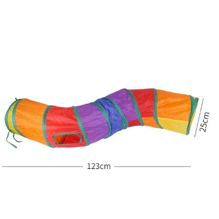 Túnel Colorido Para Gatos - Labirinto Brinquedo Interativo Pet