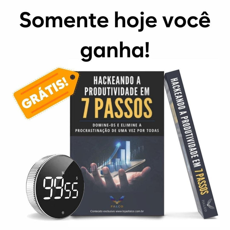 Temporizador Magnético Prime + Ebook de Produtividade (BRINDE!)